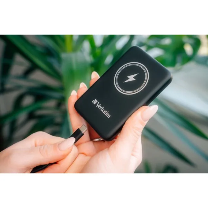 Verbatim Wireless Magnetic Slim Powerbank - Qi2 15W 5000mAh Black — image 4
