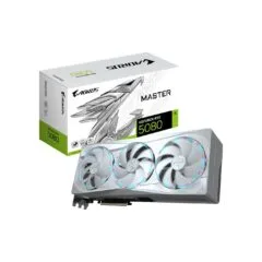 VGA Gigabyte GeForce RTX 5080 16GB AORUS MASTER ICE - RTX 5080 - White, 16 GB, 2805 MHz