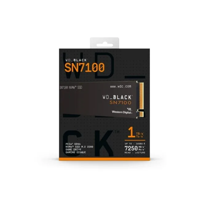 Western Digital Black SN7100 1TB M.2 2280 NVMe SSD - PCIe 4.0 x4 7250 MB/s - WDS100T4X0E-00CJA0 — image 1