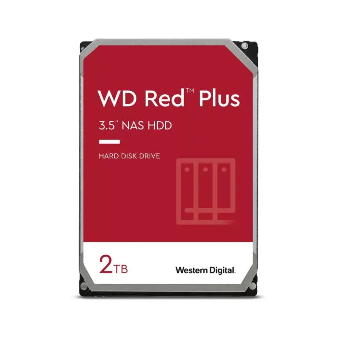 Western Digital Red Plus WD20EFPX 2TB 3.5" SATA III 5400 RPM 64MB Cache NAS HDD — image 1