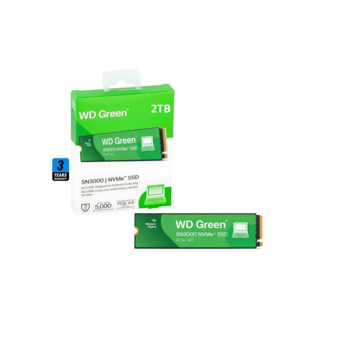 Western Digital WD Green SN3000 2TB M.2 2280 NVMe SSD - PCIe 4.0 x4, 5000 MB/s, QLC 3D NAND - WDS200T4G0E — image 1