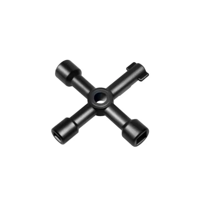 WZ0072 UNIVERSAL CROSS KEY WRENCH,TO CONTROL CABINETS AND SHUT-OFF SYSTEMS BLACK LOGILINK — image 1