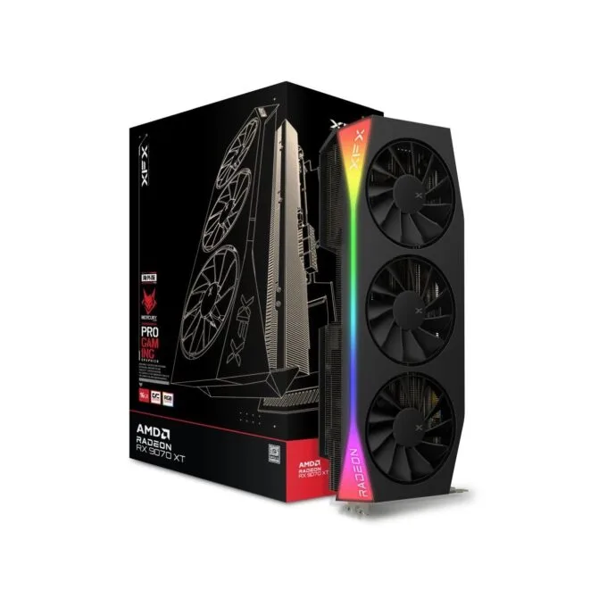 XFX Mercury RX 9070 XT OC 16GB GDDR6 PCIe 5.0 3-Fan RGB - Black — image 4