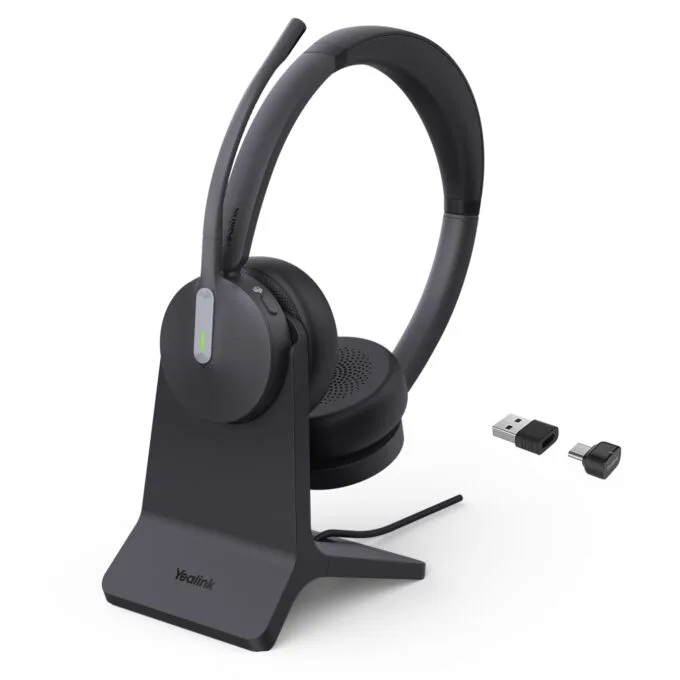 Yealink BH70 Wireless Bluetooth Headset 3-Mic NC BT Dongle & Stand - Dual Teams — image 1