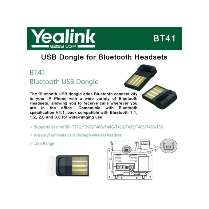 Yealink IP Phone Bluetooth USB Dongle - BT41 - v4.1 for T4S T53 IP Phones — image 3