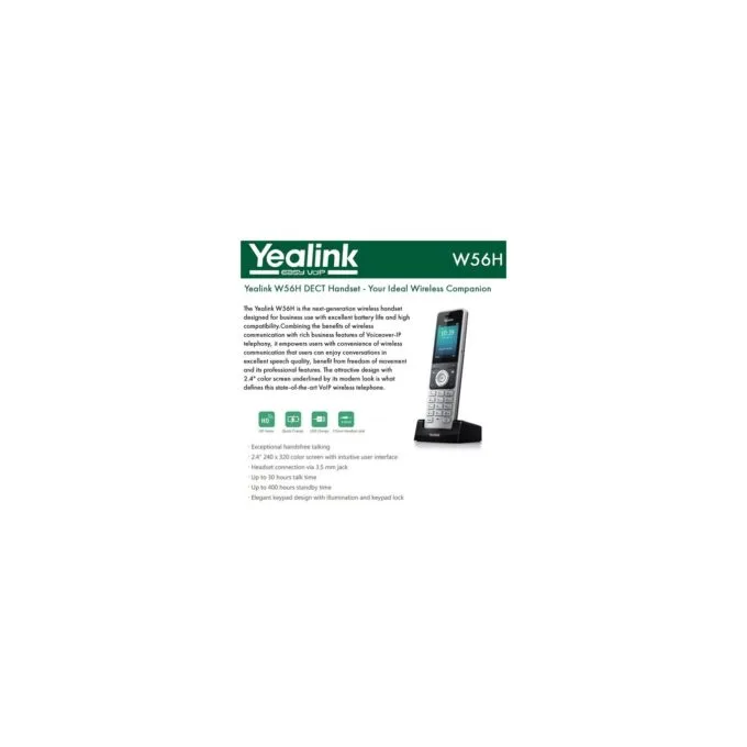 Yealink IP Phone Cordless DECT Handset - W56H - 2.4' without DECT Base — image 2