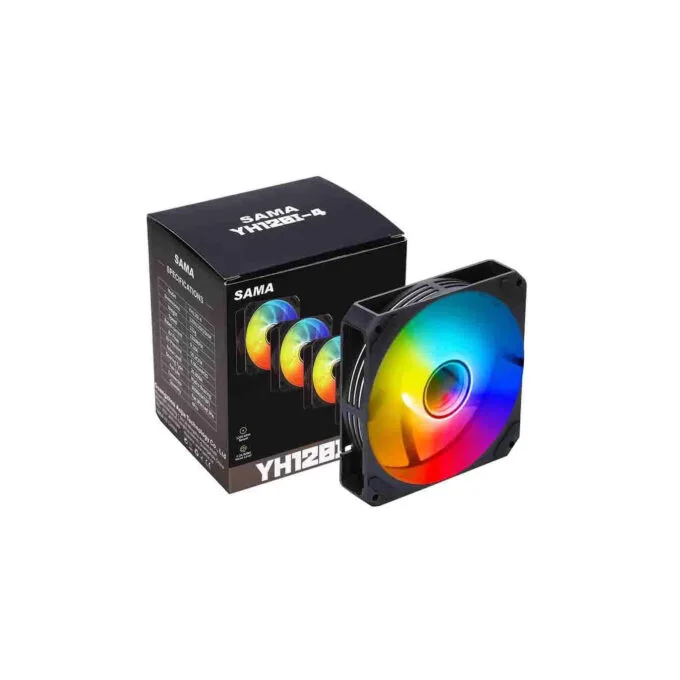 YH-120I4 Black 4-in-1 120mm ARGB Case Fan Kit SAMA — image 2