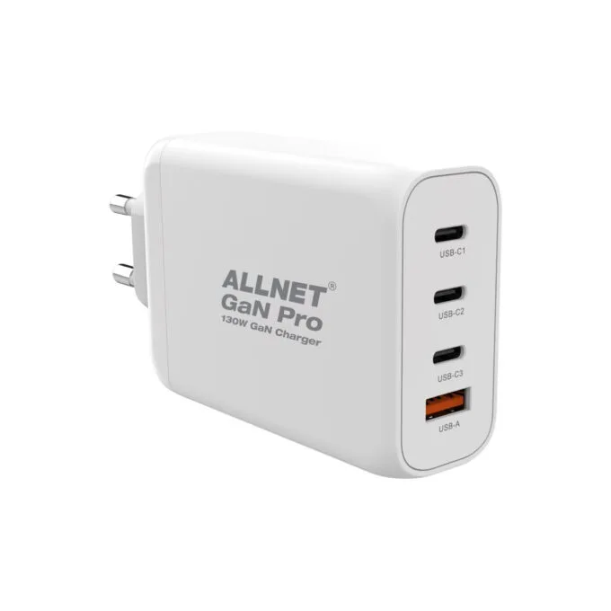 Z ALLNET Ersatznetzteil QC USB-C PD GaN Netzteil Power Supply130Watt 1x USB Typ-A QC 3x USB Typ-C EU PLUG — image 4