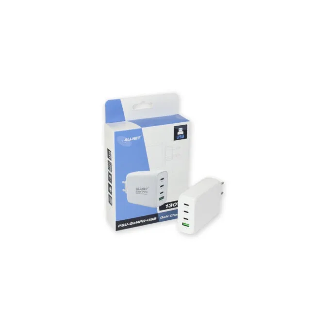 Z ALLNET Ersatznetzteil QC USB-C PD GaN Netzteil Power Supply130Watt 1x USB Typ-A QC 3x USB Typ-C EU PLUG — image 1
