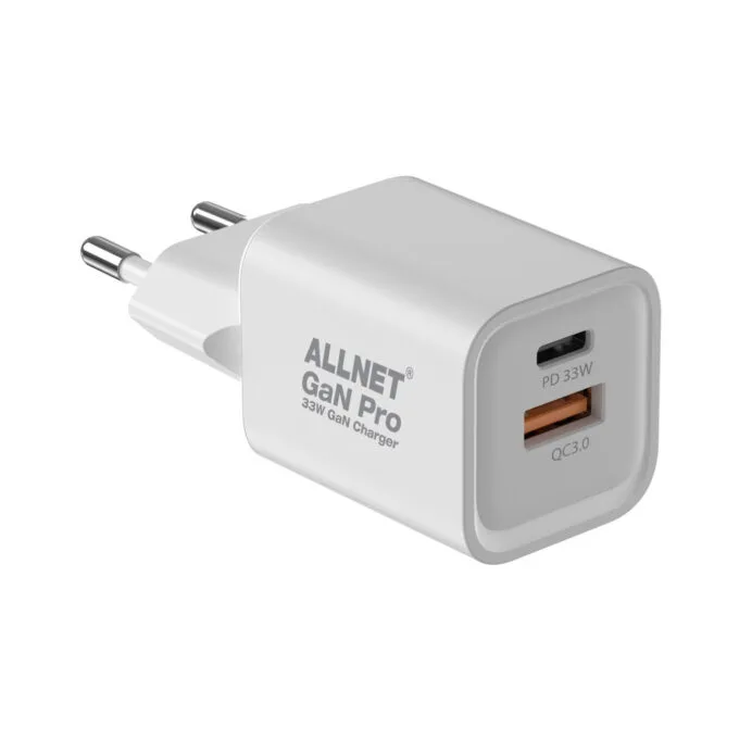 Z ALLNET Ersatznetzteil QC USB-C PD GaN Netzteil Power Supply33Watt 1x USB Typ-A QC 1x USB Typ-C EU PLUG — image 2