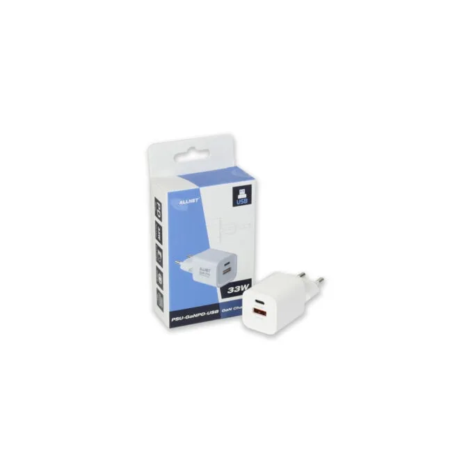Z ALLNET Ersatznetzteil QC USB-C PD GaN Netzteil Power Supply33Watt 1x USB Typ-A QC 1x USB Typ-C EU PLUG — image 1
