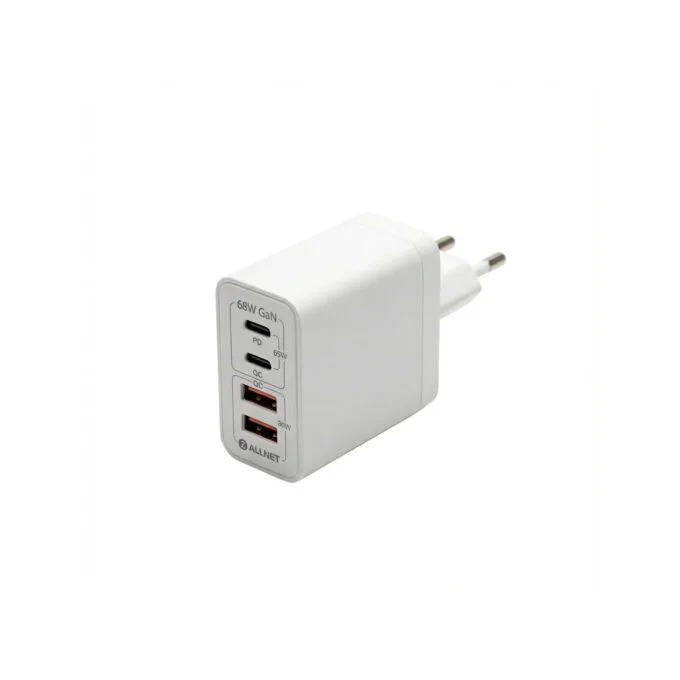 Z ALLNET Ersatznetzteil QC USB-C PD GaN Netzteil Power Supply68Watt 2x USB Typ-A QC 2x USB Typ-C EU PLUG — image 1