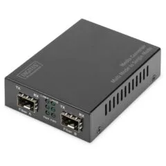 Z DIGITUS Professional Media Converter - DN-82133 - 2x SFP MM/SM, 1000Base-X in, 100/1000Base-X out, 5V, Black