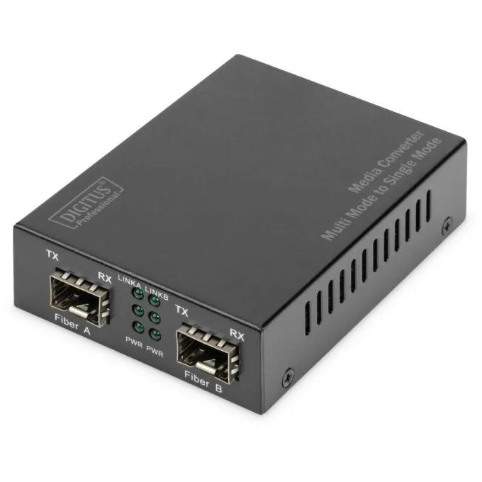 Z DIGITUS Professional Media Converter - DN-82133 - 2x SFP MM/SM, 1000Base-X in, 100/1000Base-X out, 5V, Black — image 1