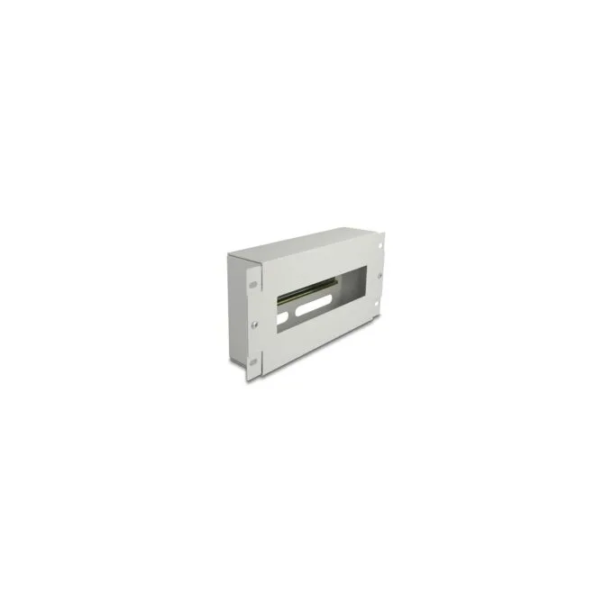 10? Schutzschalterleiste mit Abdeckung und Hutschiene 3 HE Metall grau — image 1