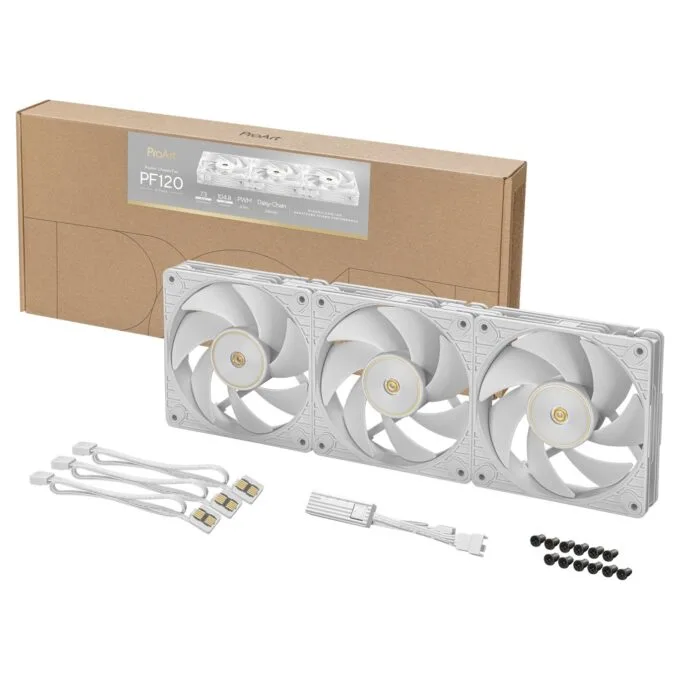 120mm ASUS ProArt PF120 Triple Pack Gehäuselüfter weiß, 120 mm, PWM — image 19