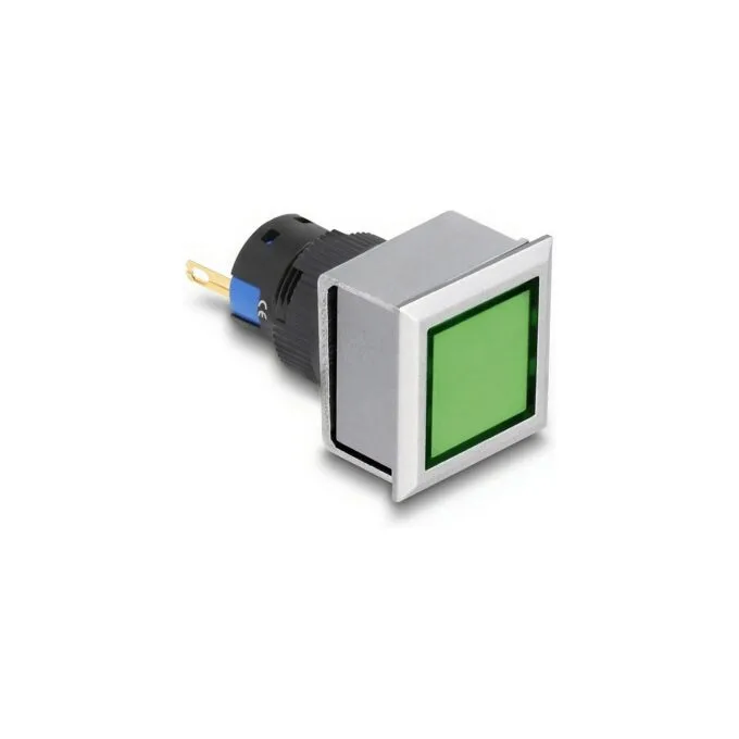 16 mm Kunststoff Signallampe grün Lötversion viereckig — image 1