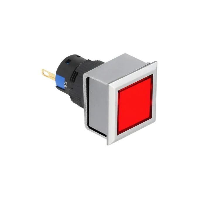 16 mm Kunststoff Signallampe rot Lötversion viereckig — image 1