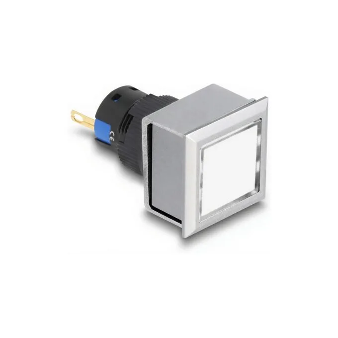 16 mm Kunststoff Signallampe weiß Lötversion viereckig — image 1