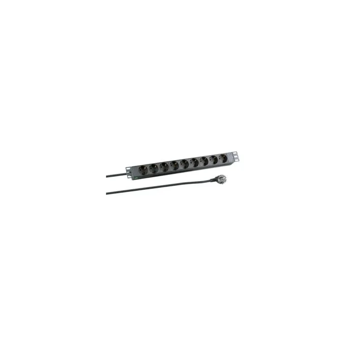 19' 1HE Steckdosenleiste 9x 2.0m ohne Schalter, schw. — image 1