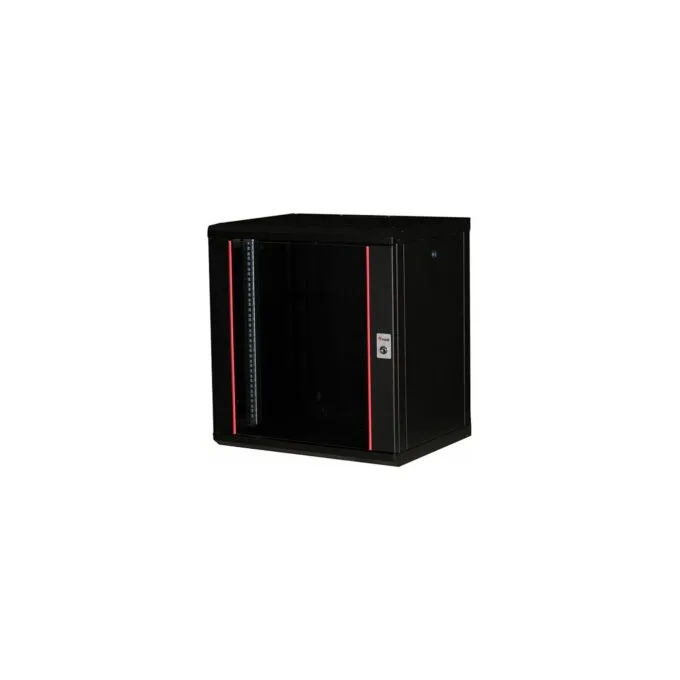 19' Netzwerkschrank Glastür PM 600x450mm 12HE schwarz — image 1