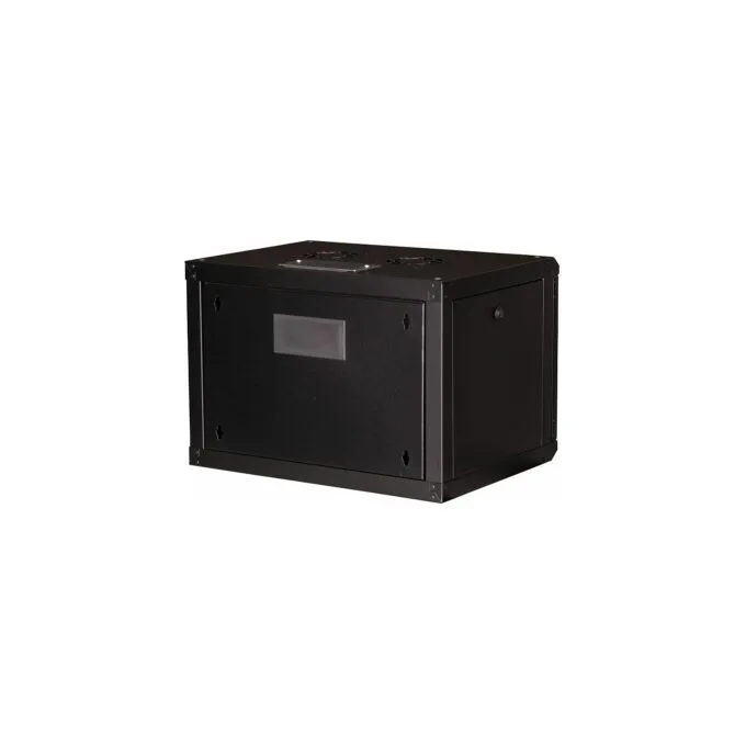 19' Netzwerkschrank Glastür PM 600x450mm 7HE schwarz — image 2