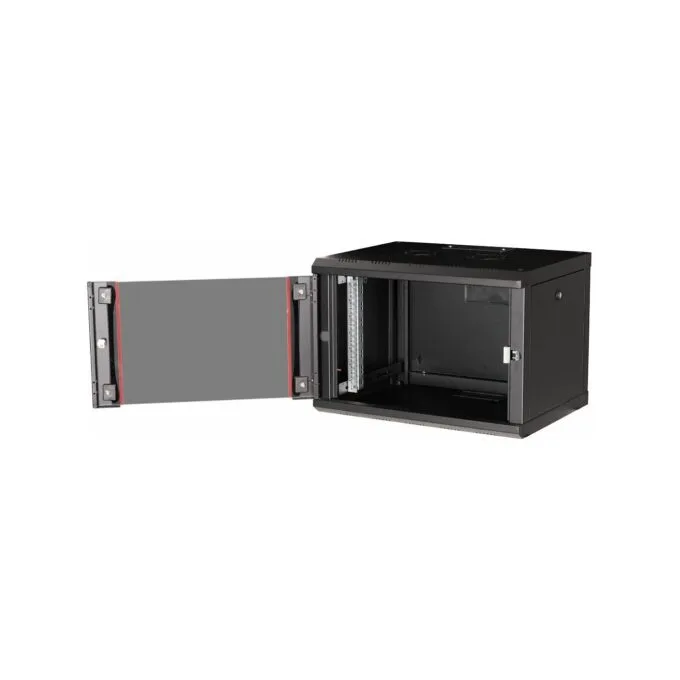 19' Netzwerkschrank Glastür PM 600x450mm 7HE schwarz — image 3