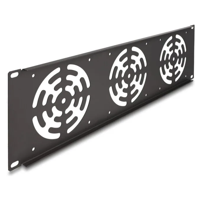 19? Rackblende für 3 Lüfter 120 x 120 mm 3 HE dunkelgrau — image 2