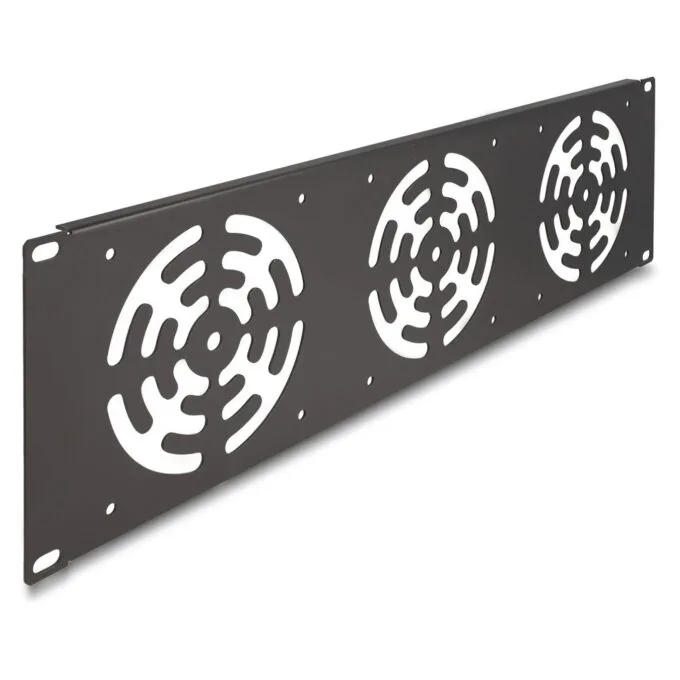 19? Rackblende für 3 Lüfter 120 x 120 mm 3 HE dunkelgrau — image 1