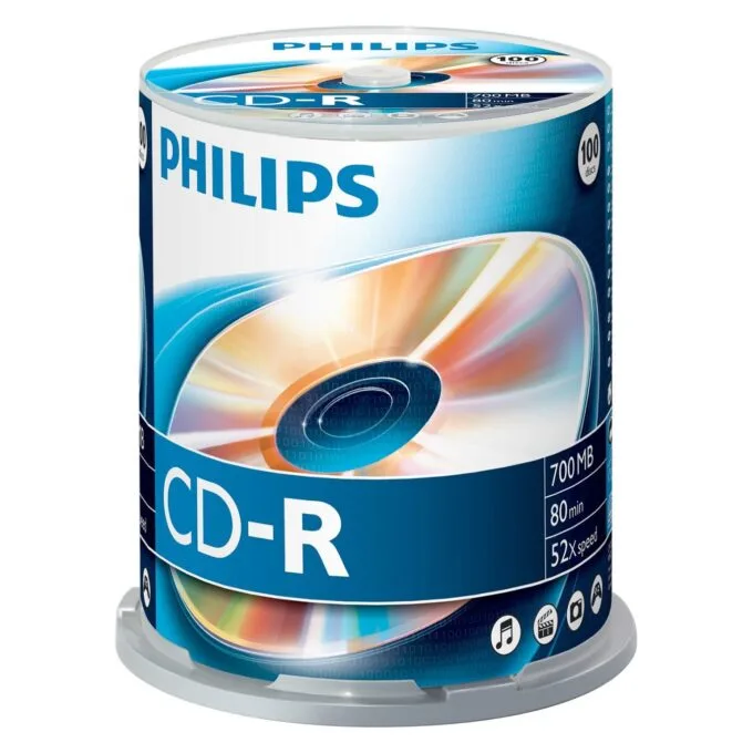 1x100 Philips CD-R 80Min 700MB 52x SP — image 1