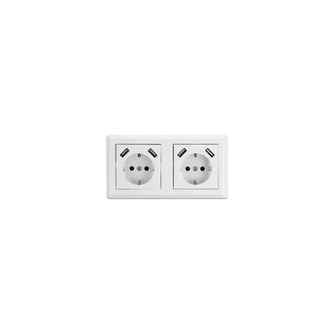 2-fach Einbausteckdose mit 4 x USB Typ-A Ladeport 2 x 2.8 A — image 3