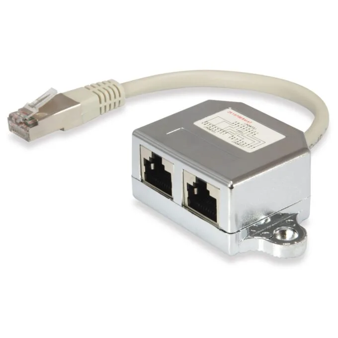 2-Port Splitter Cat5e RJ45- to 2xRJ45 FTP St Bu 0.15m — image 1