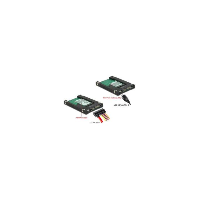2.5? Konverter SATA 22 Pin USB 2.0 Typ Mini-B to 1 x mSATA Mini PCIe Slot — image 2