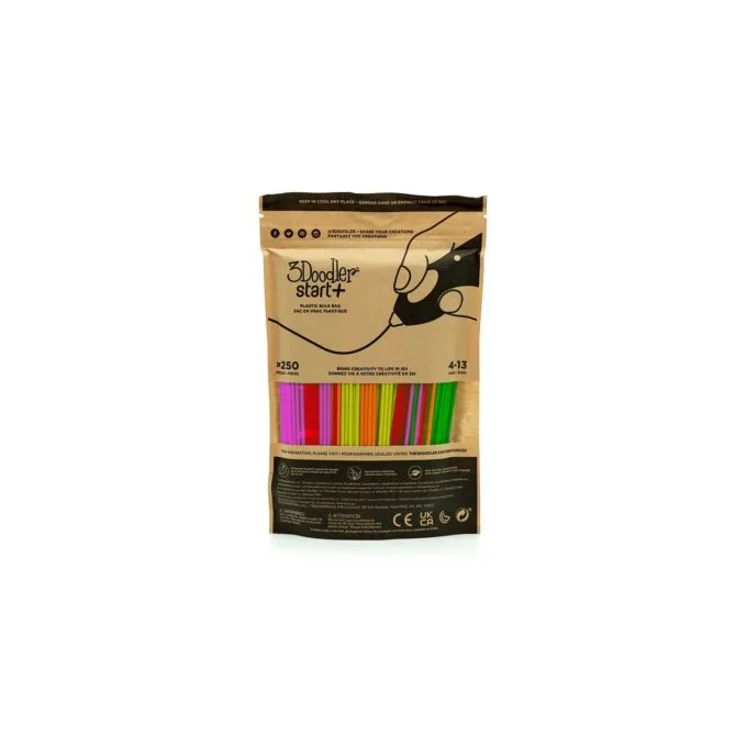 3Doodler Filament Start+ 250 neonrot. neonorange. neongrün. neongelb. neonpink Neon Glow Bulk Bag — image 2