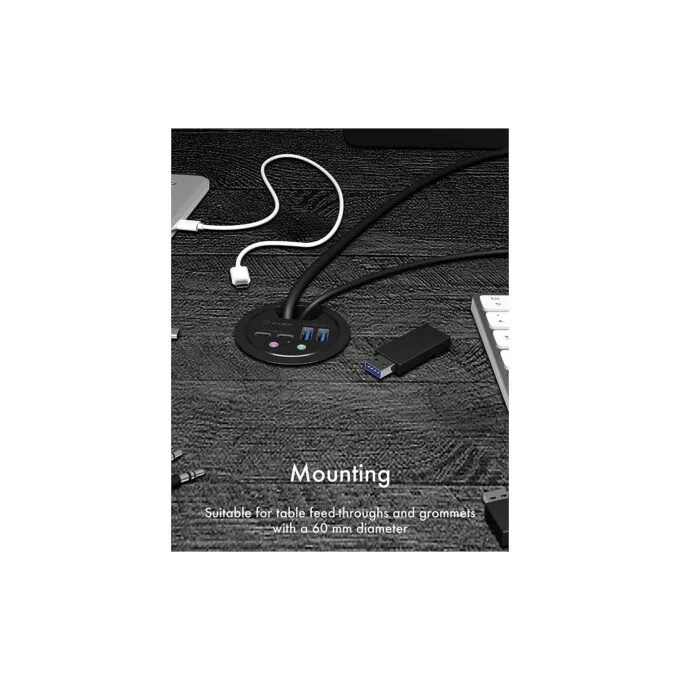 4-Port IcyBox USB 3.0 IB-HUB1403B Tischeinbau — image 3