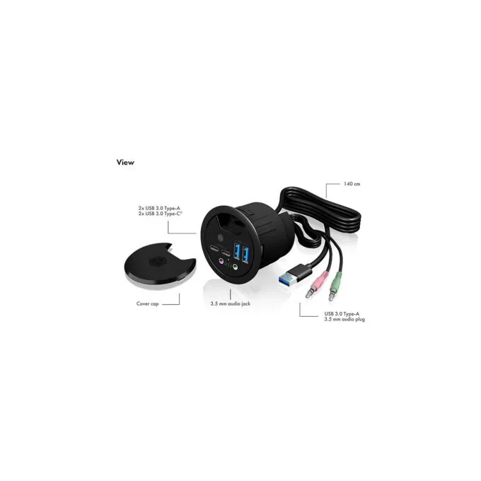 4-Port IcyBox USB 3.0 IB-HUB1403B Tischeinbau — image 6