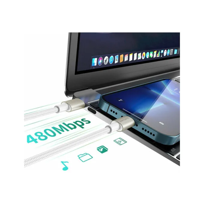 4smarts USB-C auf USB-C Kabel PremiumCord 60W 3erSet wei silb — image 3