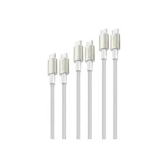 4smarts USB-C auf USB-C Kabel PremiumCord 60W 3erSet wei silb