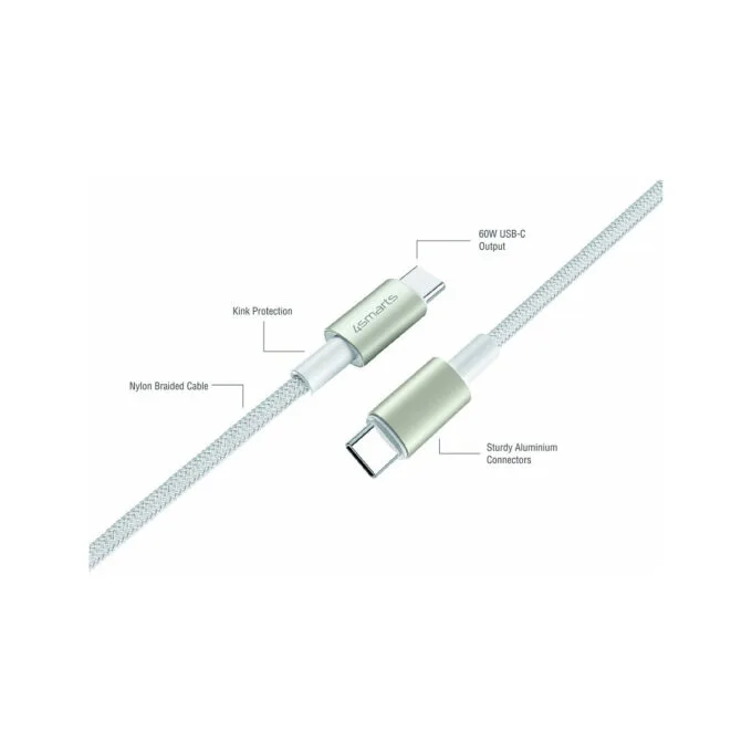 4smarts USB-C auf USB-C Kabel PremiumCord 60W 3erSet wei silb — image 4