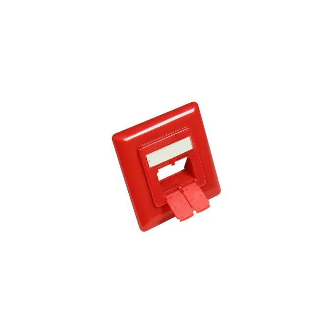 50x50mm inkl. Abdeckrahmen 80x80mm für Netzwerkdosen, verkehrsrot RAL3020, Good Connections® — image 1