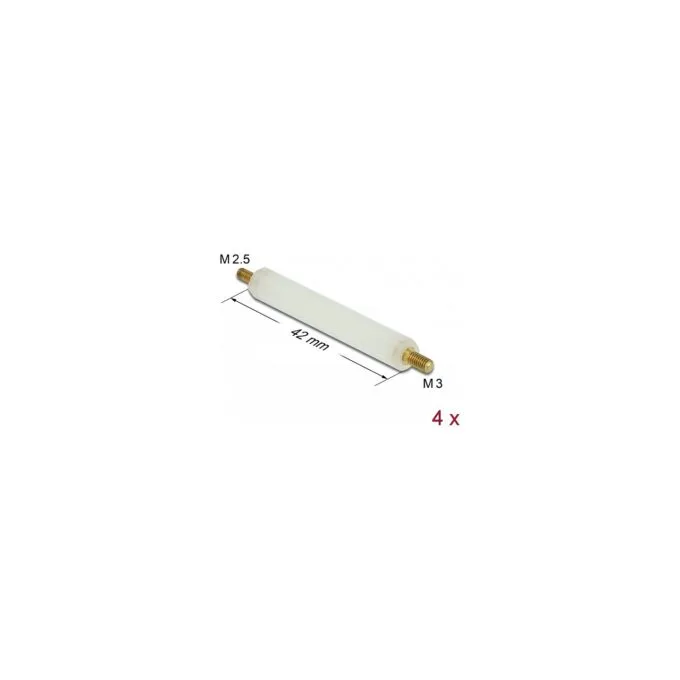 Abstandshalter M2.5 x M3. Sechskant. Außen Außen. 42 mm natur 4 Stück — image 3