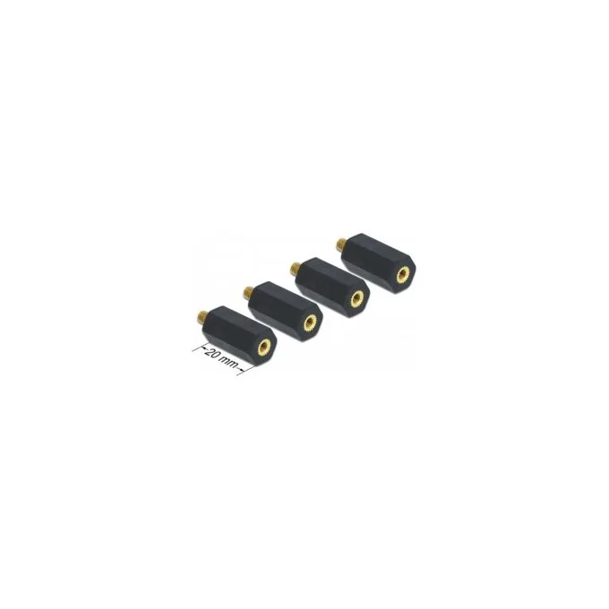 Abstandshalter M4 x M3. Sechskant. Innen Außen. 20 mm schwarz 4 Stück — image 2