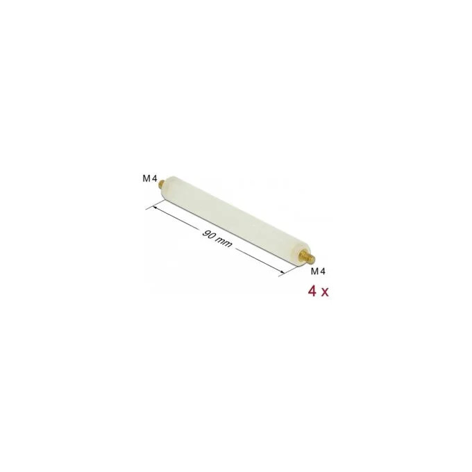 Abstandshalter M4 x M4. Sechskant. Außen Außen. 90 mm natur 4 Stück — image 1
