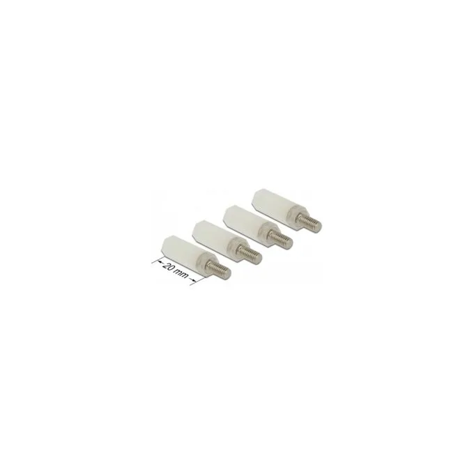 Abstandshalter M4 x M4. Sechskant. Innen Außen. 20 mm natur 4 Stück — image 2