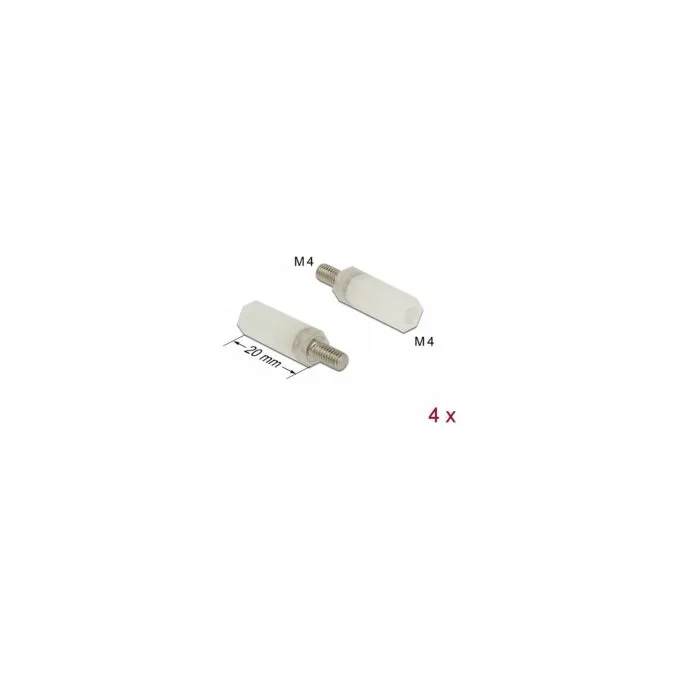 Abstandshalter M4 x M4. Sechskant. Innen Außen. 20 mm natur 4 Stück — image 1