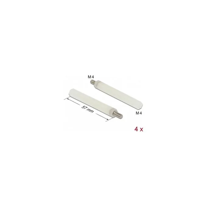 Abstandshalter M4 x M4. Sechskant. Innen Außen. 57 mm natur 4 Stück — image 1