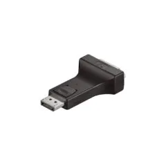 Adapter Displayport Stecker an DVI-I 24+5 Buchse. 24K vergoldete Kontakte. schwarz.