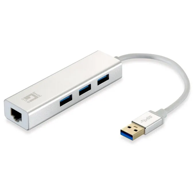 Adapter USB3.0- to RJ45 10 100 1000.3xUSB3.0 0.15m si — image 1