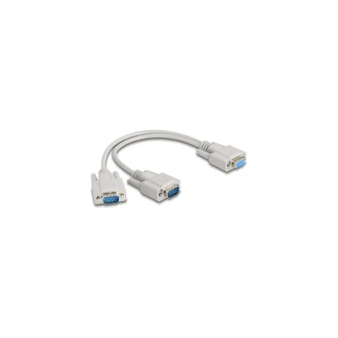 Adapter Y-Kabel D-Sub9 1 x Buchse zu 2 x Stecker mit Schrauben 30 cm — image 1