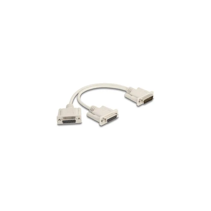 Adapter Y-Kabel Splitter D-Sub 15 Pin Stecker zu 2 x D-Sub 15 Pin Buchse mit Schrauben 30 cm — image 1